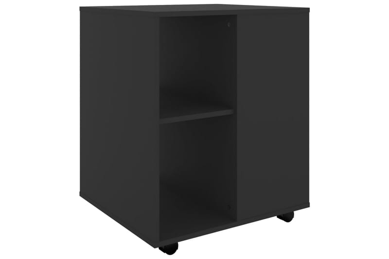 skab med hjul 60x53x72 cm spånplade sort - Sort - Opbevaring - Opbevaringsmøbler - Kommode - Arkivskabe