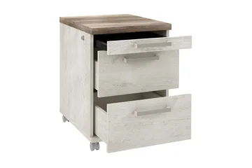Talebi kommode med lås 53x42 cm - Brun / hvid - Opbevaring - Opbevaringsmøbler - Kommode - Arkivskabe