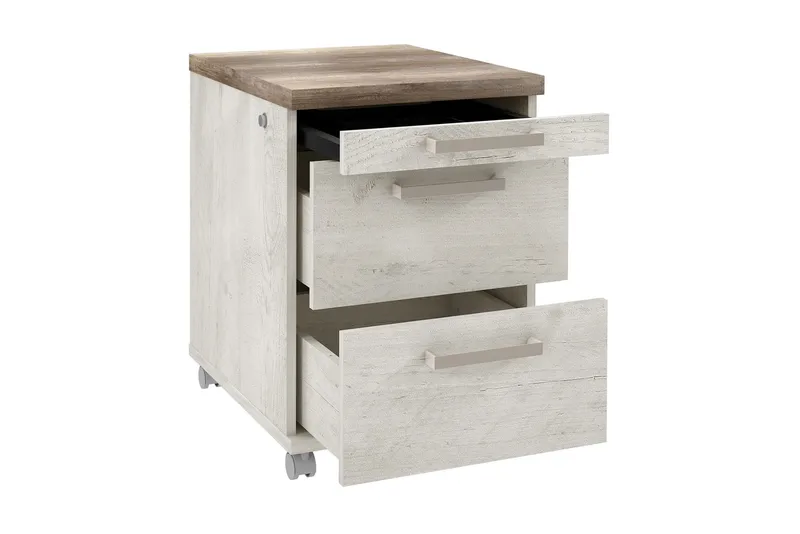 Talebi kommode med lås 53x42 cm - Brun / hvid - Opbevaring - Opbevaringsmøbler - Kommode - Arkivskabe