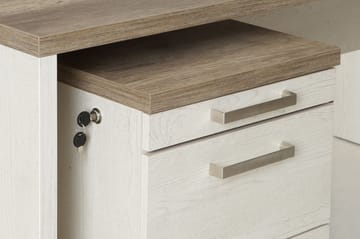 Talebi kommode med lås 53x42 cm - Brun / hvid - Opbevaring - Opbevaringsmøbler - Kommode - Arkivskabe
