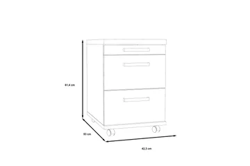 Talebi kommode med lås 53x42 cm - Brun / hvid - Opbevaring - Opbevaringsmøbler - Kommode - Arkivskabe