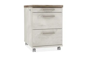 Talebi kommode med lås 53x42 cm - Brun / hvid - Opbevaring - Opbevaringsmøbler - Kommode - Arkivskabe