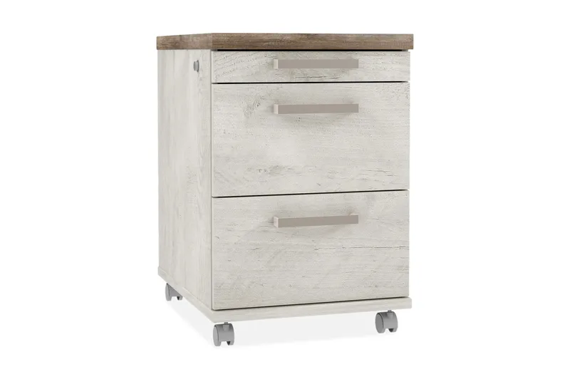 Talebi kommode med lås 53x42 cm, Brun / hvid