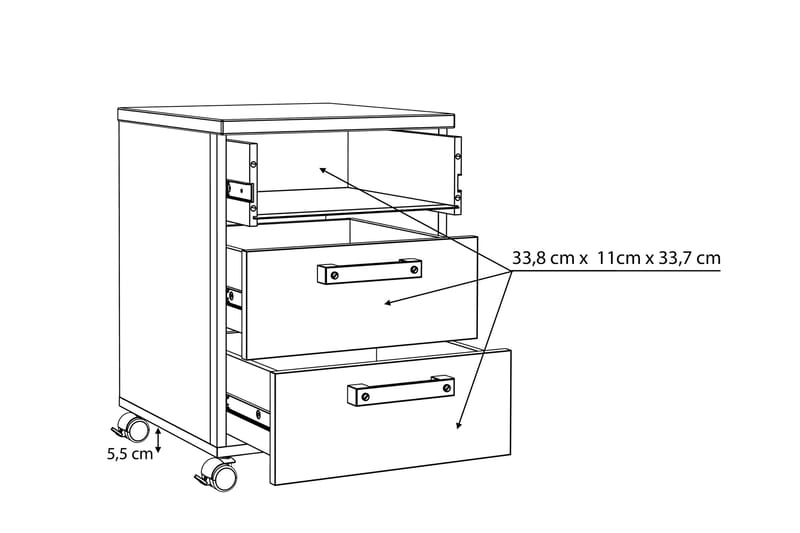 Torelles arkivskab 60x41 cm - Brun / grå - Opbevaring - Opbevaringsmøbler - Kommode - Arkivskabe