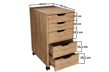 Atlas Kommode 40 cm - Brun - Opbevaring - Opbevaringsmøbler - Kommode - Arkivskabe