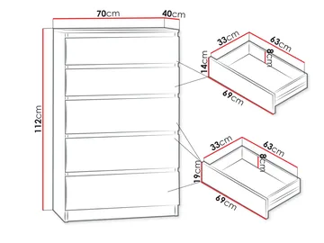 Basildon kommode 70 cm - brun - Opbevaring - Opbevaringsmøbler - Kommode - Entrékommode