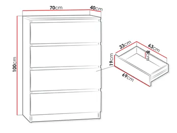 Basildon kommode 70 cm - brun - Opbevaring - Opbevaringsmøbler - Kommode - Entrékommode