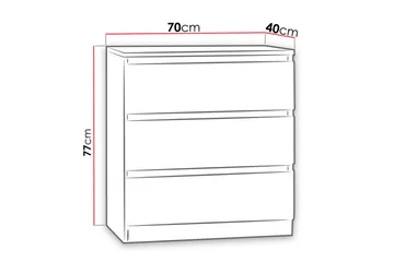 Basildon Kommode 70x40x77 cm - Hvid - Opbevaring - Opbevaringsmøbler - Kommode - Entrékommode