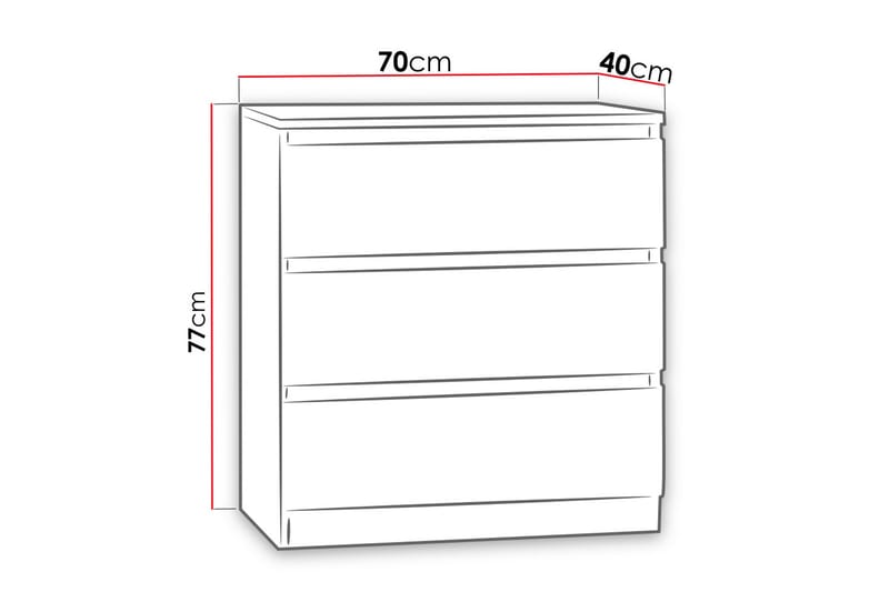 Basildon Kommode 70x40x77 cm - Træ - Opbevaring - Opbevaringsmøbler - Kommode - Entrékommode
