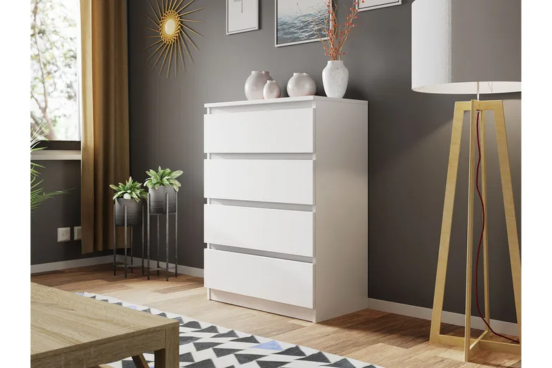 Basildon Kommode 70x40x97 cm - Hvid - Opbevaring - Opbevaringsmøbler - Kommode - Entrékommode