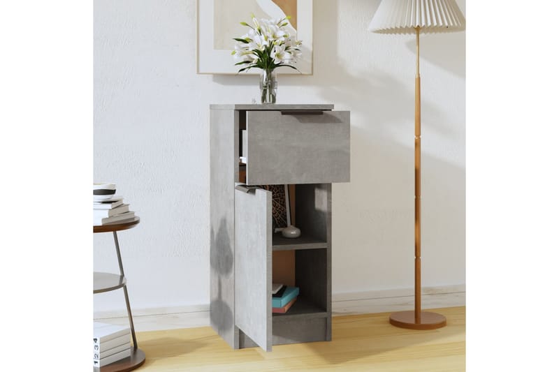 beBasic skænk 30x30x70 cm konstrueret træ betongrå - GrÃ¥ - Opbevaring - Opbevaringsmøbler - Kommode - Entrékommode