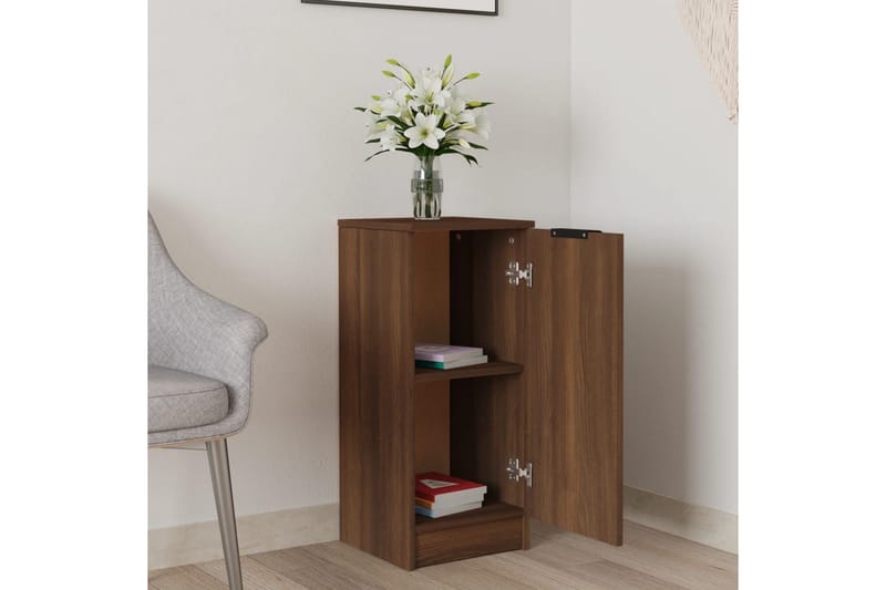 beBasic skænk 30x30x70 cm konstrueret træ brun egetræsfarve - Brun - Opbevaring - Opbevaringsmøbler - Kommode - Entrékommode