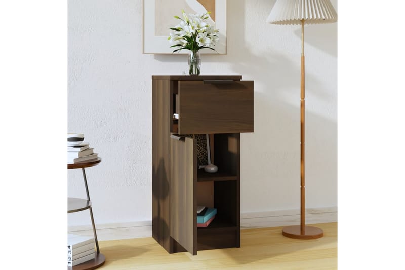 beBasic skænk 30x30x70 cm konstrueret træ brun egetræsfarve - Brun - Opbevaring - Opbevaringsmøbler - Kommode - Entrékommode