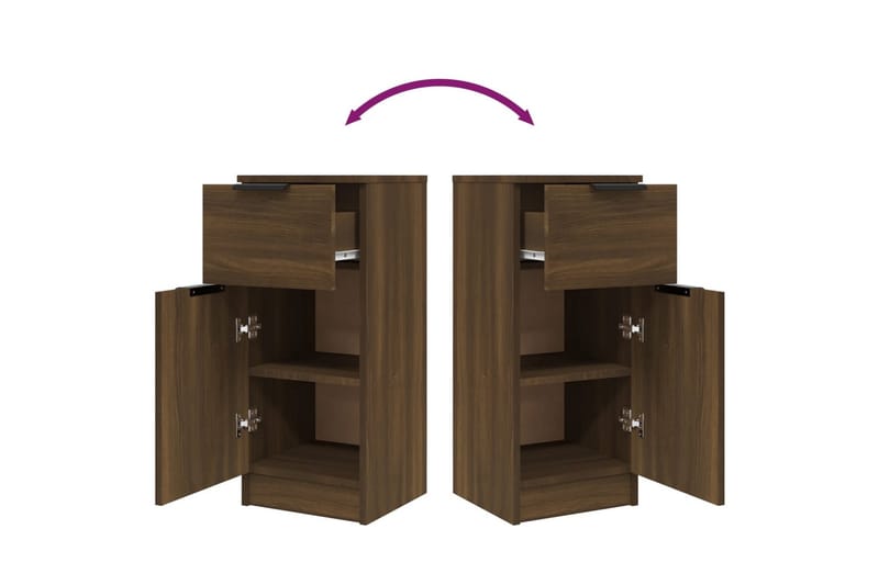 beBasic skænk 30x30x70 cm konstrueret træ brun egetræsfarve - Brun - Opbevaring - Opbevaringsmøbler - Kommode - Entrékommode