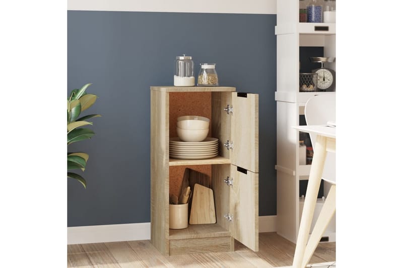 beBasic skænk 30x30x70 cm konstrueret træ sonoma-eg - Brun - Opbevaring - Opbevaringsmøbler - Kommode - Entrékommode