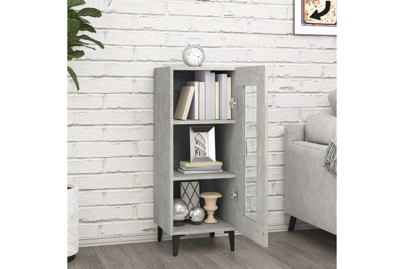 beBasic skænk 34,5x34x90 cm konstrueret træ betongrå - GrÃ¥ - Opbevaring - Opbevaringsmøbler - Kommode - Entrékommode