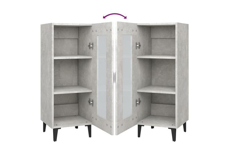 beBasic skænk 34,5x34x90 cm konstrueret træ betongrå - GrÃ¥ - Opbevaring - Opbevaringsmøbler - Kommode - Entrékommode