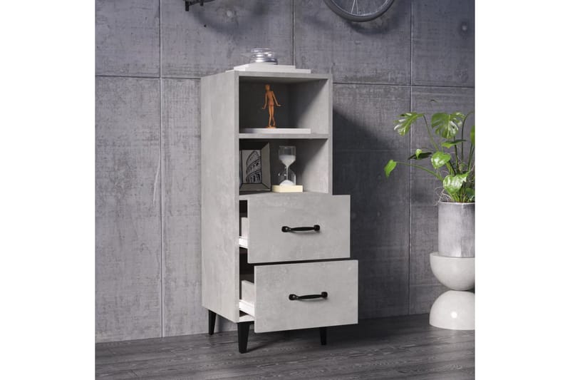 beBasic skænk 34,5x34x90 cm konstrueret træ betongrå - GrÃ¥ - Opbevaring - Opbevaringsmøbler - Kommode - Entrékommode