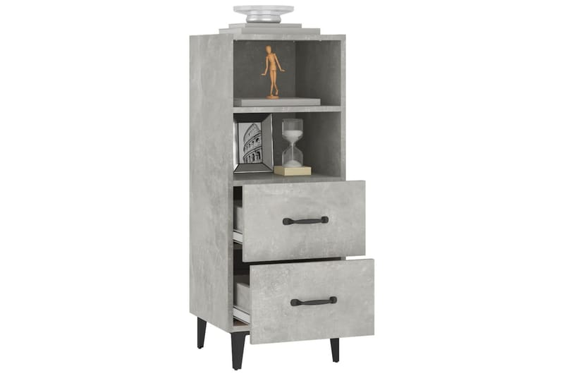 beBasic skænk 34,5x34x90 cm konstrueret træ betongrå - GrÃ¥ - Opbevaring - Opbevaringsmøbler - Kommode - Entrékommode