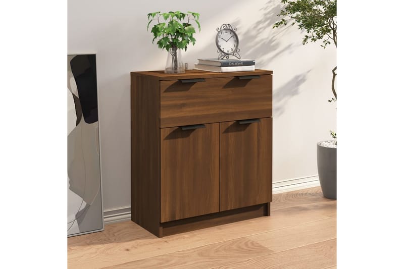 beBasic skænk 60x30x70 cm konstrueret træ brun egetræsfarve - Brun - Opbevaring - Opbevaringsmøbler - Kommode - Entrékommode