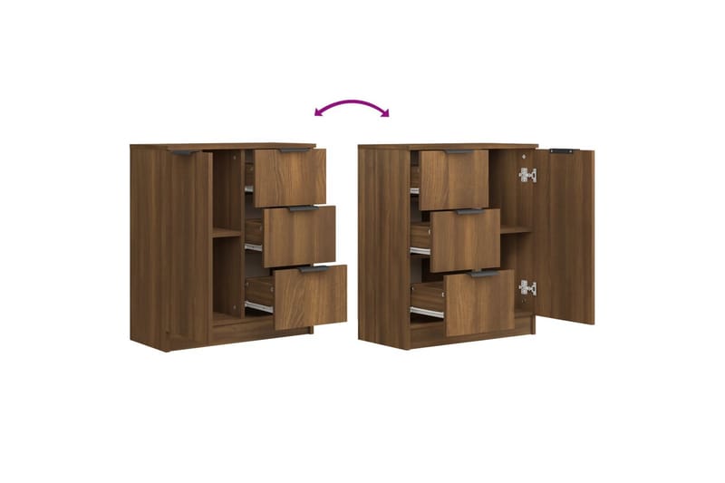 beBasic skænk 60x30x70 cm konstrueret træ brun egetræsfarve - Brun - Opbevaring - Opbevaringsmøbler - Kommode - Entrékommode