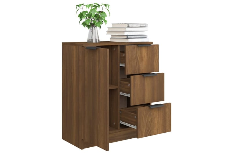 beBasic skænk 60x30x70 cm konstrueret træ brun egetræsfarve - Brun - Opbevaring - Opbevaringsmøbler - Kommode - Entrékommode