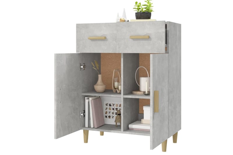 beBasic skænk 69,5x34x89 cm konstrueret træ betongrå - GrÃ¥ - Opbevaring - Opbevaringsmøbler - Kommode - Entrékommode