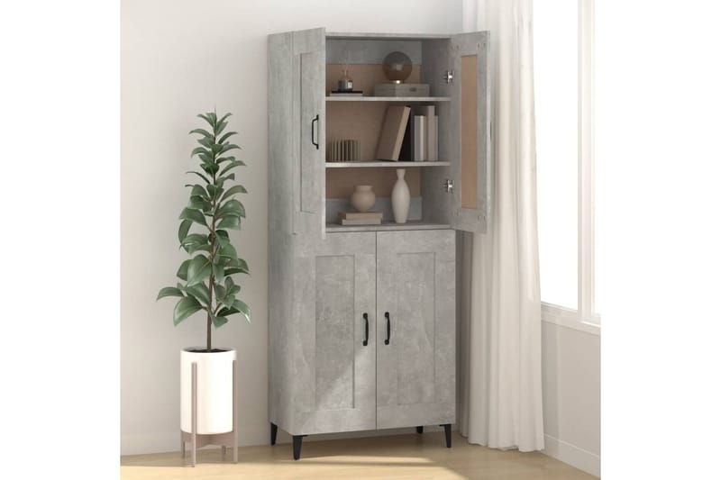 beBasic skænk 69,5x34x90 cm konstrueret træ betongrå - GrÃ¥ - Opbevaring - Opbevaringsmøbler - Kommode - Entrékommode