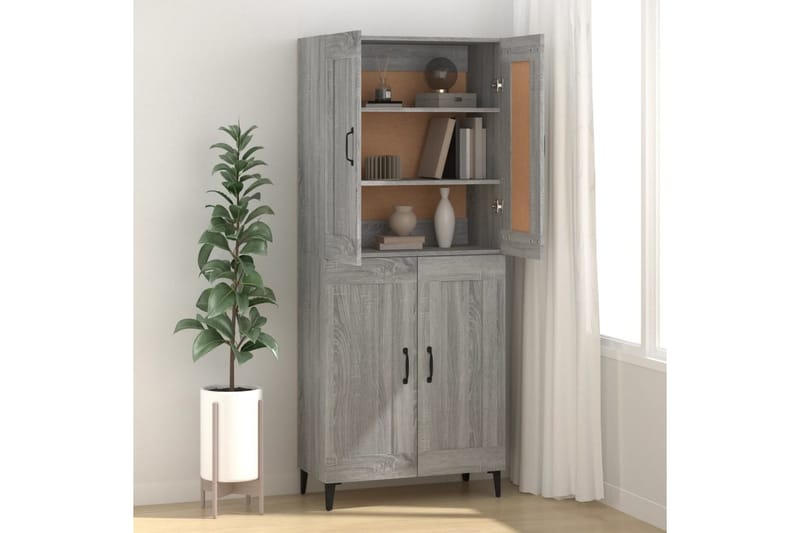 beBasic skænk 69,5x34x90 cm konstrueret træ grå sonoma-eg - GrÃ¥ - Opbevaring - Opbevaringsmøbler - Kommode - Entrékommode