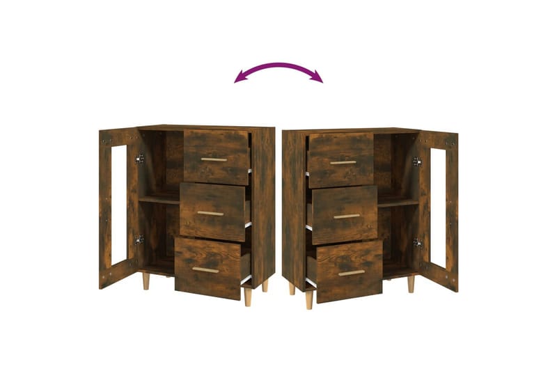 beBasic skænk 69,5x34x90 cm konstrueret træ røget egetræsfarve - Brun - Opbevaring - Opbevaringsmøbler - Kommode - Entrékommode