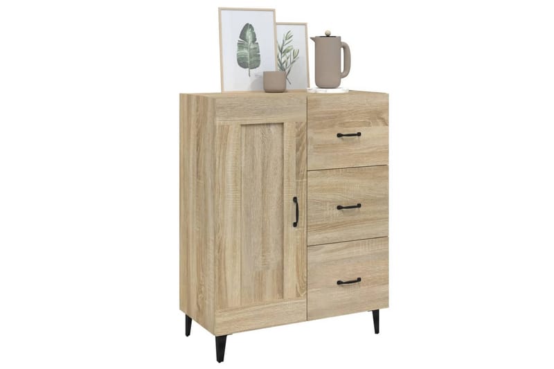 beBasic skænk 69,5x34x90 cm konstrueret træ sonoma-eg - Brun - Entréopbevaring - Entrékommode - Kommode