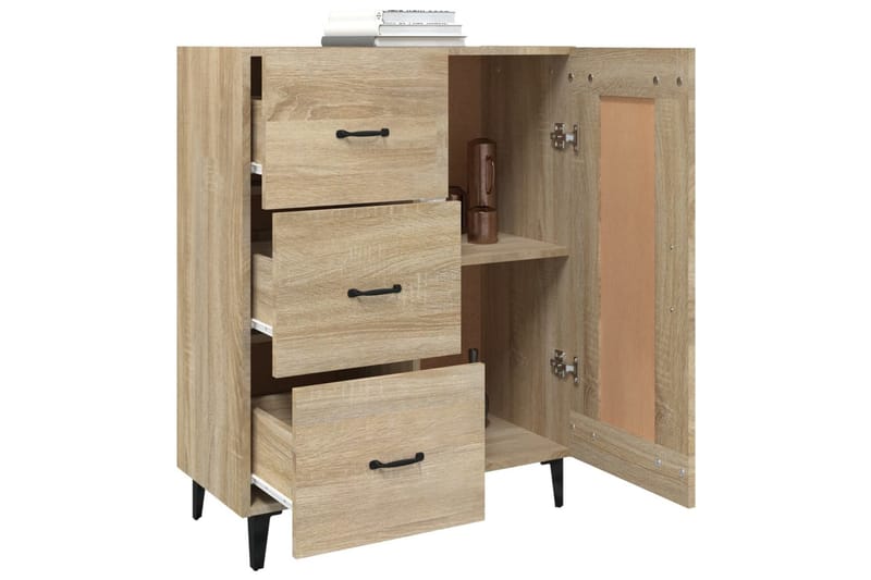 beBasic skænk 69,5x34x90 cm konstrueret træ sonoma-eg - Brun - Entréopbevaring - Entrékommode - Kommode