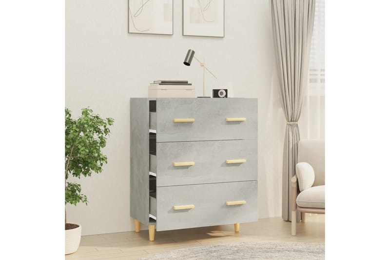 beBasic skænk 70x34x90 cm konstrueret træ betongrå - GrÃ¥ - Opbevaring - Opbevaringsmøbler - Kommode - Entrékommode