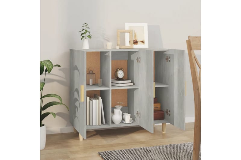 beBasic skænk 90x34x80 cm konstrueret træ betongrå - GrÃ¥ - Opbevaring - Opbevaringsmøbler - Kommode - Entrékommode