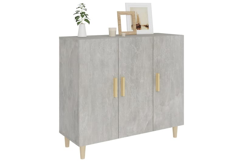 beBasic skænk 90x34x80 cm konstrueret træ betongrå - GrÃ¥ - Opbevaring - Opbevaringsmøbler - Kommode - Entrékommode
