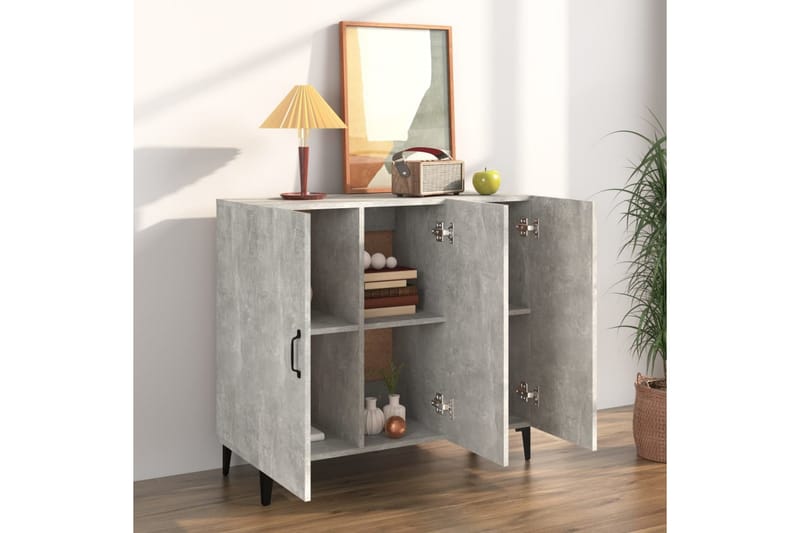 beBasic skænk 90x34x80 cm konstrueret træ betongrå - GrÃ¥ - Opbevaring - Opbevaringsmøbler - Kommode - Entrékommode