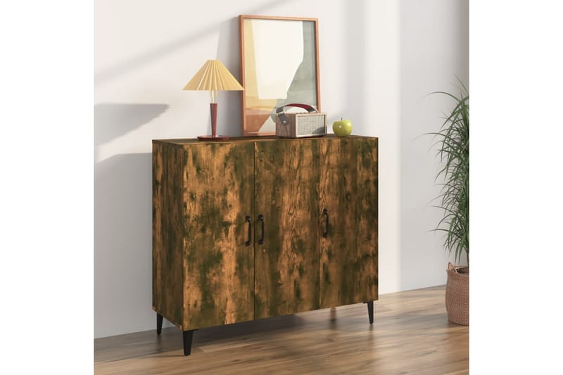 beBasic skænk 90x34x80 cm konstrueret træ røget egetræsfarve - Brun - Opbevaring - Opbevaringsmøbler - Kommode - Entrékommode
