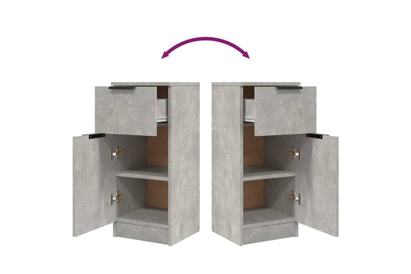 beBasic skænke 2 stk. 30x30x70 cm konstrueret træ betongrå - GrÃ¥ - Opbevaring - Opbevaringsmøbler - Kommode - Entrékommode