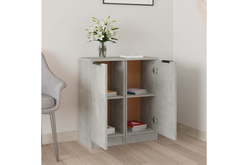beBasic skænke 2 stk. 30x30x70 cm konstrueret træ betongrå - GrÃ¥ - Opbevaring - Opbevaringsmøbler - Kommode - Entrékommode