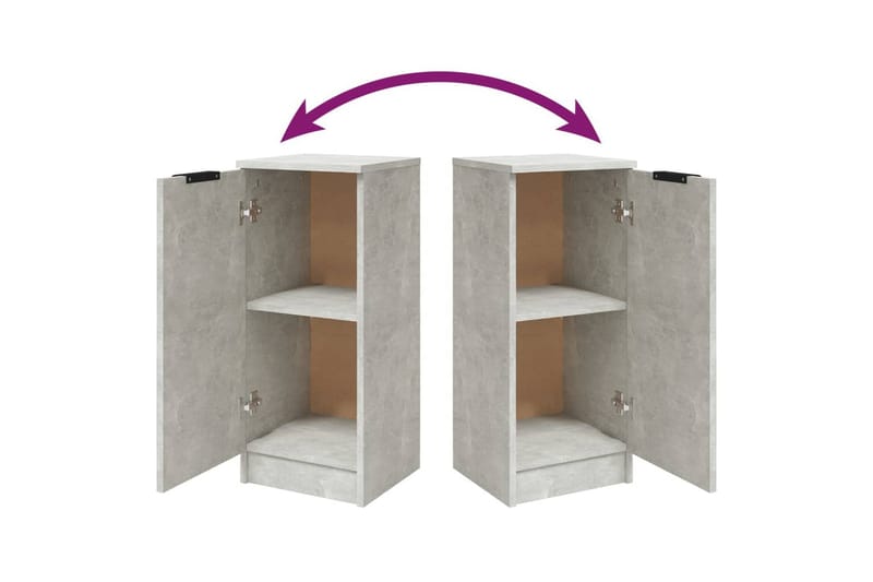 beBasic skænke 2 stk. 30x30x70 cm konstrueret træ betongrå - GrÃ¥ - Opbevaring - Opbevaringsmøbler - Kommode - Entrékommode