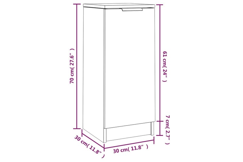 beBasic skænke 2 stk. 30x30x70 cm konstrueret træ betongrå - GrÃ¥ - Entréopbevaring - Entrékommode - Kommode