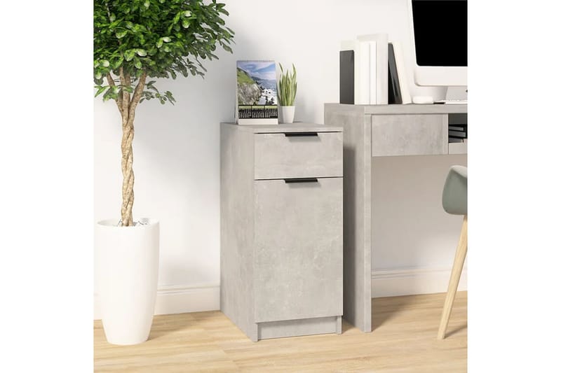 beBasic skrivebord 33,5x50x75 cm konstrueret træ betongrå - GrÃ¥ - Entréopbevaring - Kommode