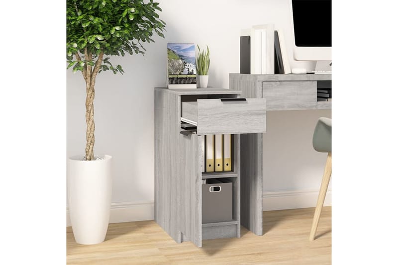 beBasic skrivebord 33,5x50x75 cm konstrueret træ grå sonoma-eg - GrÃ¥ - Entréopbevaring - Kommode