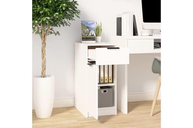 beBasic skrivebord 33,5x50x75 cm konstrueret træ hvid - Hvid - Entréopbevaring - Entrékommode - Kommode