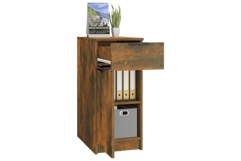 beBasic skrivebord 33,5x50x75 cm konstrueret træ røget egetræsfarve - Brun - Entréopbevaring - Kommode