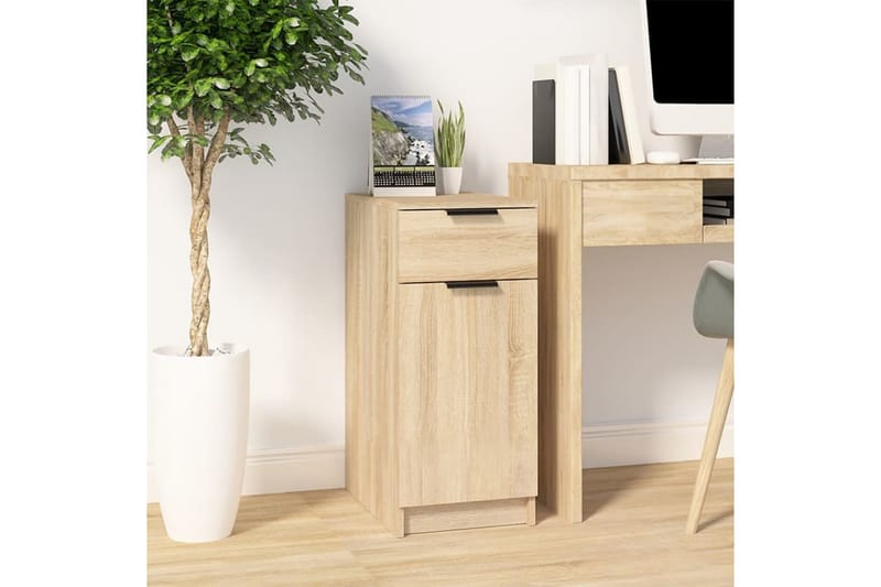 beBasic skrivebord 33,5x50x75 cm konstrueret træ sonoma-eg - Brun - Entréopbevaring - Entrékommode - Kommode