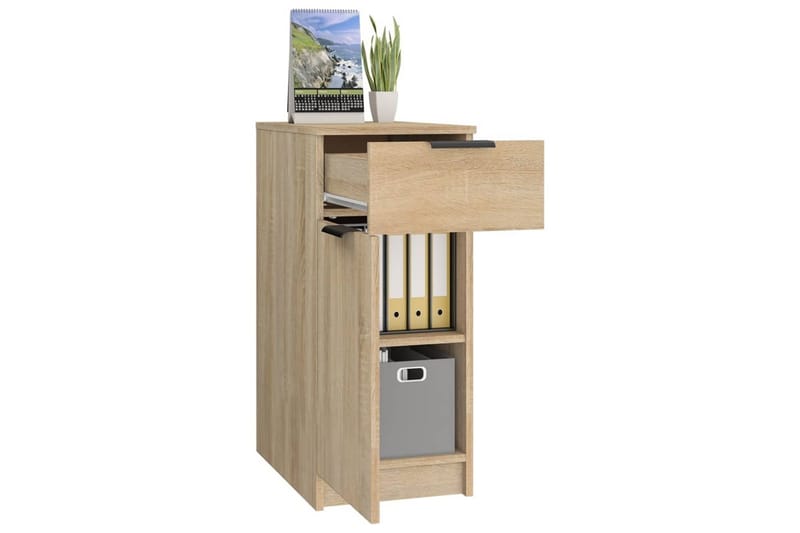 beBasic skrivebord 33,5x50x75 cm konstrueret træ sonoma-eg - Brun - Entréopbevaring - Kommode