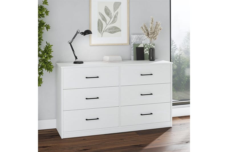 Kommode BrEZ 136x40x76 cm, Hvid - 136x40x76 cm, Hvid - Opbevaring - Opbevaringsmøbler - Kommode