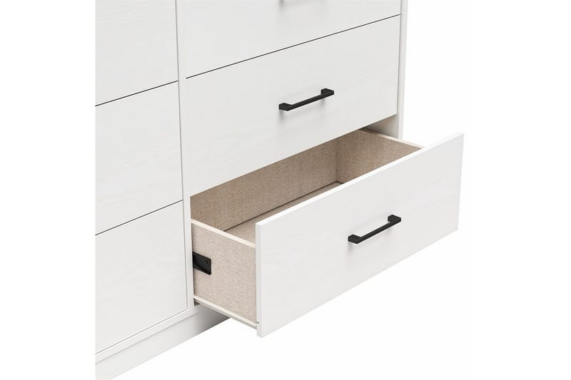 Kommode BrEZ 136x40x76 cm, Hvid - 136x40x76 cm, Hvid - Opbevaring - Opbevaringsmøbler - Kommode