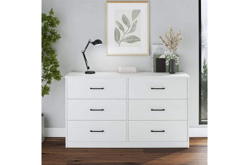 Kommode BrEZ 136x40x76 cm, Hvid - 136x40x76 cm, Hvid - Opbevaring - Opbevaringsmøbler - Kommode